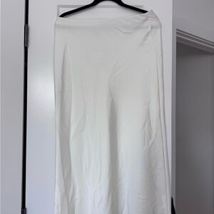 Satin White Women's Maxi Skirt